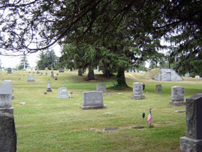tombstones at a cemetery