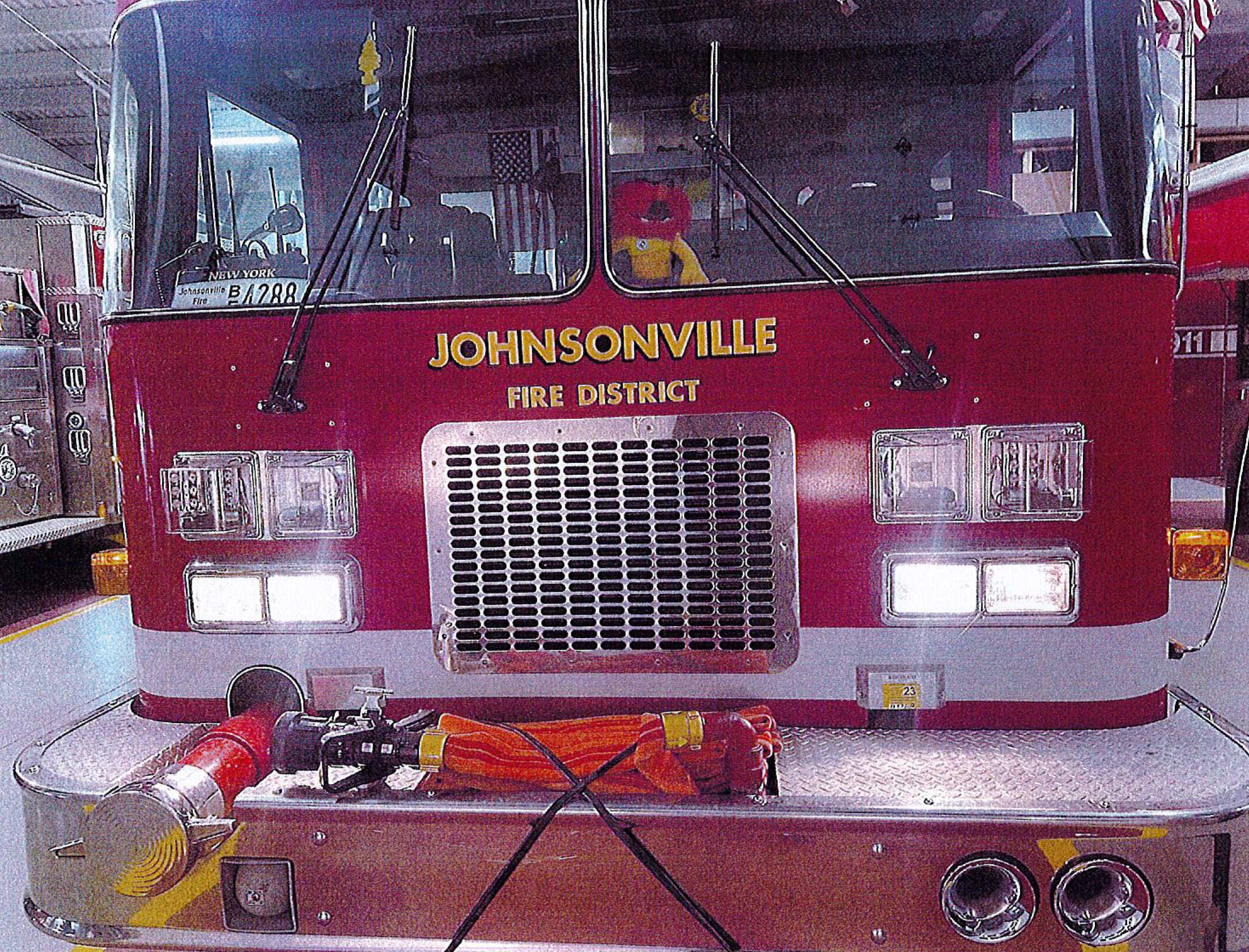 red fire truck reads Johnsonville fire district on front